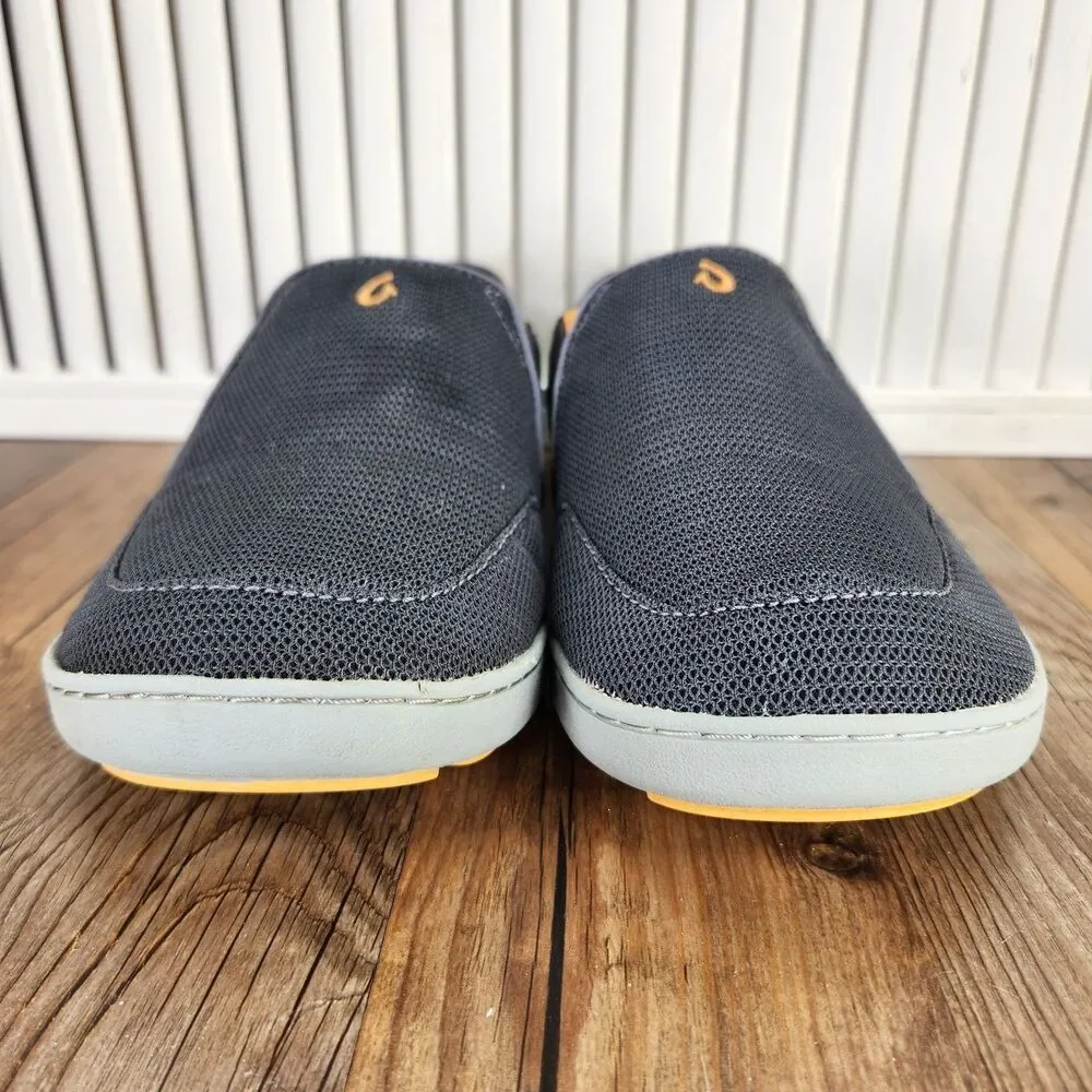 Olukai Nohea Mesh Mens Sz 9.5 Gray Slip On Mesh Dock Beach Casual Loafers Shoes